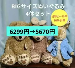 ダッフィー＆シェリーメイ，ピーターラビットぬいぐるみBIGサイズセット おまけ付