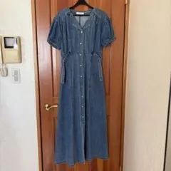 定価 5万 未使用 シーバイクロエ DRESS デニムワンピース ベルテッド S 