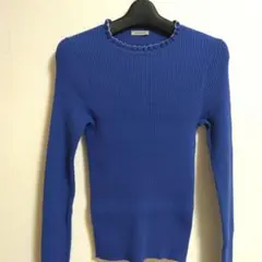 MARELLA 青 リブ編み 長袖セーター