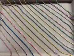 ラインストーンチェーン 17種 30cm 2mm 3mm ストーン ハンドメイド