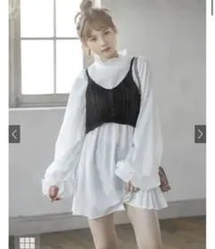 美品⭐️ GRL グレイル ボリュームスリーブブラウスXニットビスチェセット