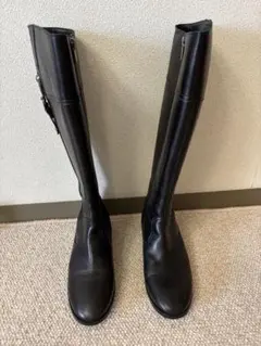 BARCLAYブラックレザー ロングブーツ