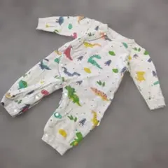 k1038 恐竜柄ロンパース グレー ~95cm