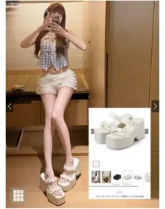 GRL サテンギャザーストラップ厚底サンダルのサムネイル