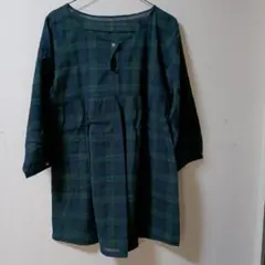 チェック柄 長袖 チュニック