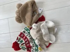 petit main 動物耳付きベビー帽子