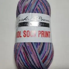 スーパーウォッシュメリノ　ナスカ ウールソックプリント　色番3204　約100g