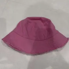 ZARA フリンジ　バケットハット　ピンク　未使用美品のサムネイル