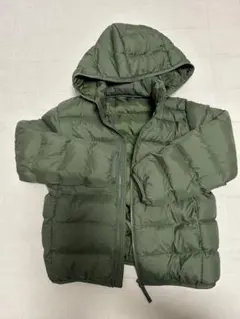 オリーブグリーン フード付きダウンコート