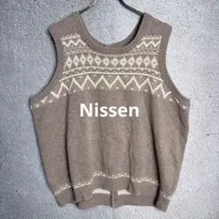 SMILE LAND 後ボタン ジャガードニットベスト 大きいサイズ 6L