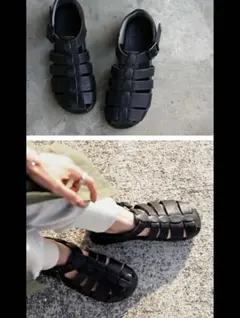 ANTIQUAグルカサンダル ブラックのサムネイル