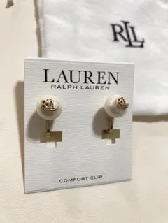 Y039/RALPH LAUREN/1cmクリームパールRLLゴールドイヤリングのサムネイル