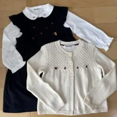 ファミリア　ジャンパースカート・ブラウス・カーディガン　フォーマルセット*100