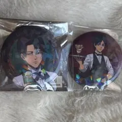 進撃の巨人 リヴァイ エレン 缶バッジ