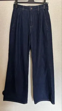 GU デニムタックトラウザー　ネイビー　M 丈標準