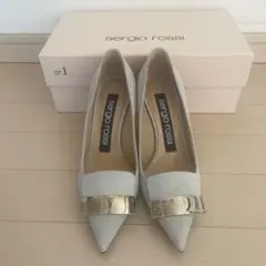 sergio rossi グレー ポインテッドトゥパンプス　34