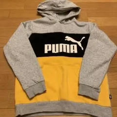 PUMA フード付きパーカー グレー/黄色