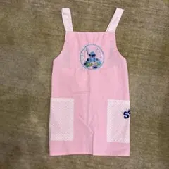 スティッチ キッズ エプロン 110 ピンク