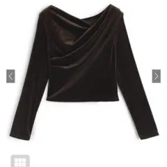 ベロアドレープトップス　ブラウン