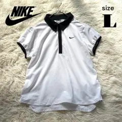 NIKE ナイキ 半袖ポロシャツ FIT DRY ホワイト/ブラック L