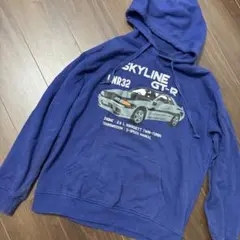 日産　スカイラインGT-R BNR32 パーカー LL 裏起毛　ネイビー　訳あり