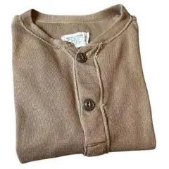 Hanes70sヴィンテージサーマル クリーム色 Lサイズ 長袖カットソー 