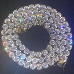 GRA証明書付 モアサナイト テニスチェーン 50cm 4mm テニスネックレス