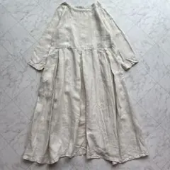 ネストローブ　リネン100% ロングワンピース 日本製 ゆったり　ナチュラル