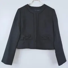 【RUIRUE BOUTIQUE】暗めネイビーフォーマルノーカラージャケット