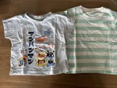 アンパンマンTシャツとストライプTシャツ2枚セット