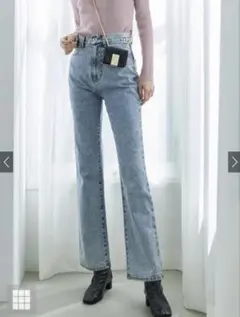 ハイウエストセミフレアデニムパンツ[cu289] GRL