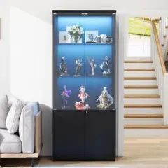 フィギュア 棚 コレクションケース 4段 LED 人感センサー ショーケース