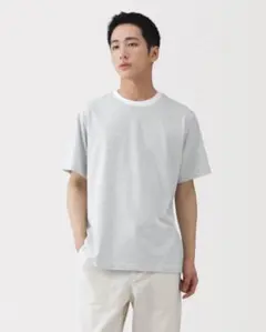 無印良品 MUJI 今季新作 ボーダー Tシャツ クルーネック半袖Tシャツのサムネイル