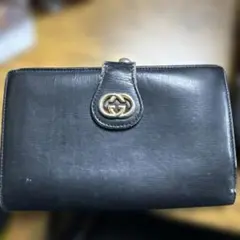 値下げしました！GUCCI ブラックレザー 二つ折り財布