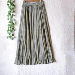 a1818 ローリーズファーム プリーツロングスカート F グリーン