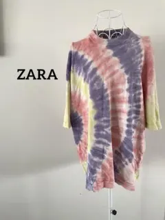 【ZARA】Tシャツ　S-M　タイダイ染め　オーバーサイズシャツ