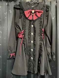 地雷系 セットアップ ワンピース 黒 赤