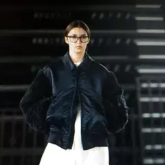 新品　今期　HYKE MA-1 ブルゾン黒　サイズ1　ボアジャケット