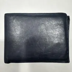 TOMMY HILFIGER 二つ折り財布 ネイビー レザー