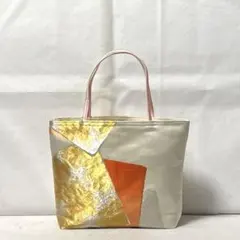 317 袋帯リメイクバッグ　パッチワーク風　モダン　軽量