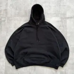 USA古着　Hanes　ヘビーウェイト　パーカー　プルオーバー　無地　黒　XL