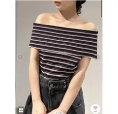 美品　SNIDEL オフショルニットプルオーバー