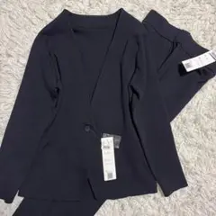 ✨22SS/新品✨アオキ パジャマスーツ ウォッシャブル ノーカラー ネイビー