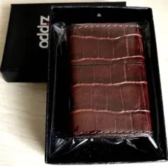 Zippo ジッポーライター 本牛革巻き レザー 本革 クロコ調 オイルライター