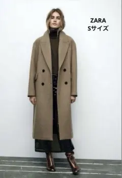 ZARA ウールオーバーサイズ コート ブラウン　Sサイズのサムネイル