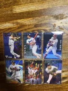 プロ野球 カード　セット　キラキラ　6選手　松井稼頭央　新井貴浩　山田哲人　他3