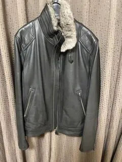 BURBERRY BLACK LABEL グレー レザージャケット Lサイズ