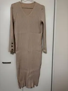 SAISON DE PAPILLON ベージュニットワンピース