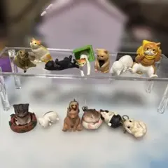 猫、うさぎ、動物フィギュア、キーホルダー
