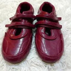 極美品✨ダブルストラップ メリージェーン スニーカー 36 バーガンディ レザー